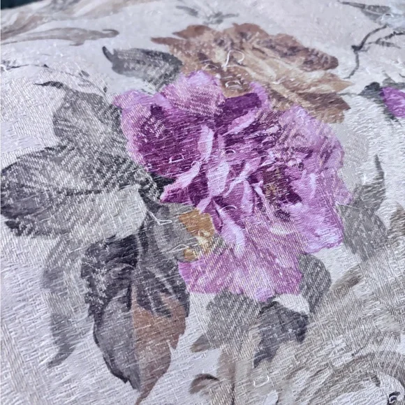 Croscill King Comforter in Cream and Pink Floral - Picture 9 of 16